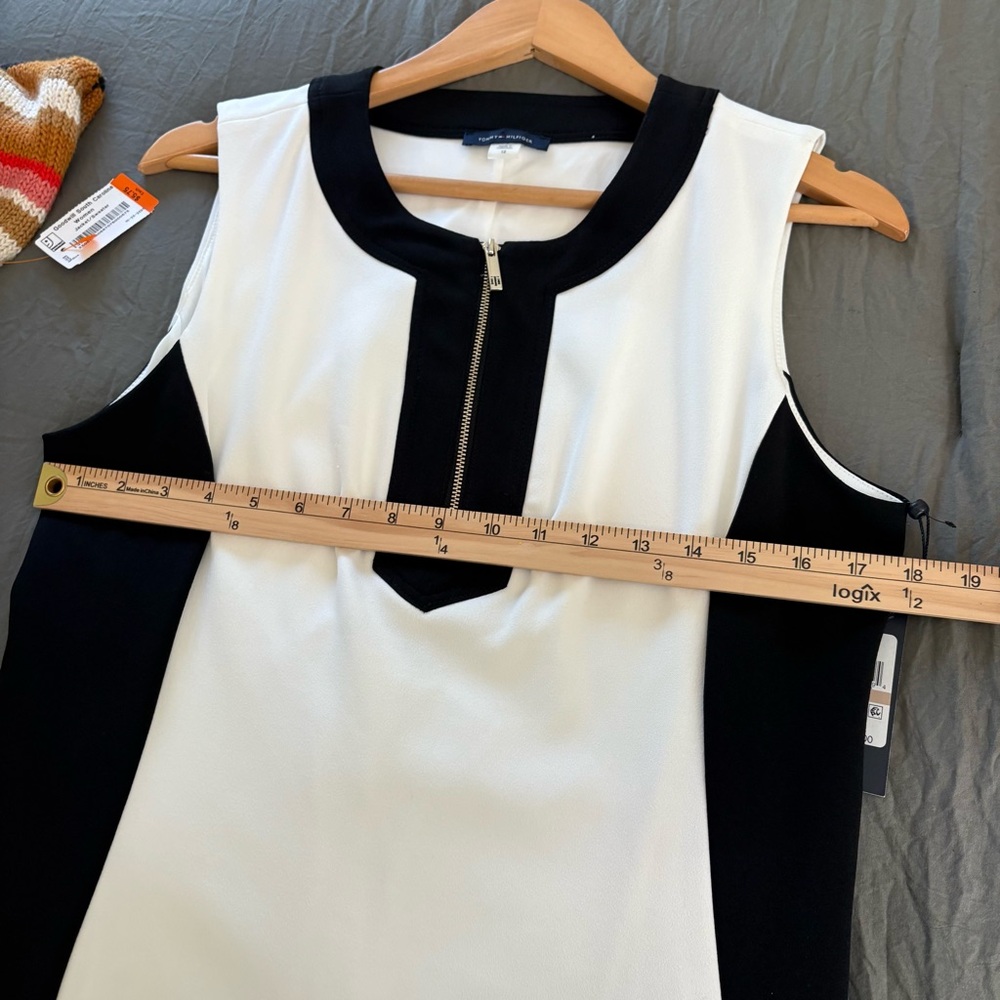 Tommy Hilfiger Black White Color Block Sleeveless Dress. Size 12. - Picture 7 of 11